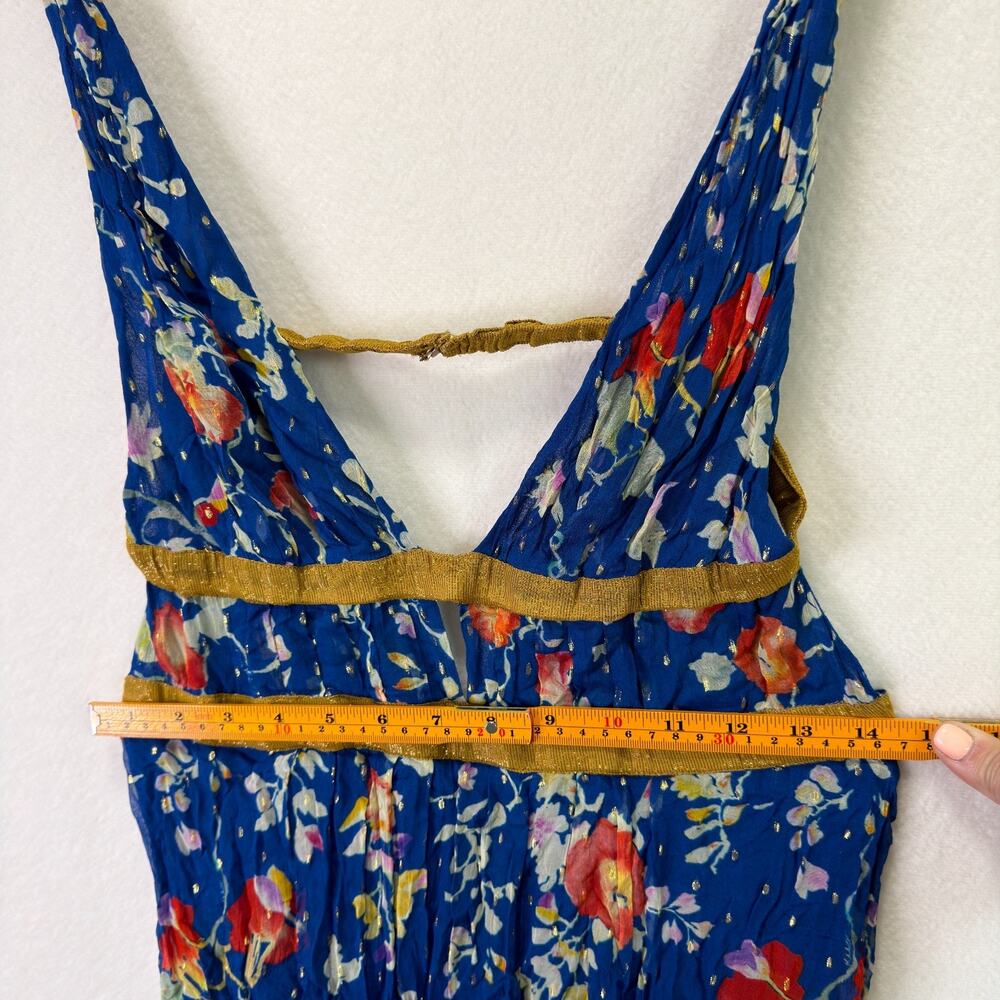 Rixo Charlotte Maxi Dress Blue Floral Size S - Picture 7 of 11